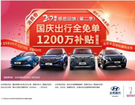 北京现代“20 周年感恩回馈”第二季